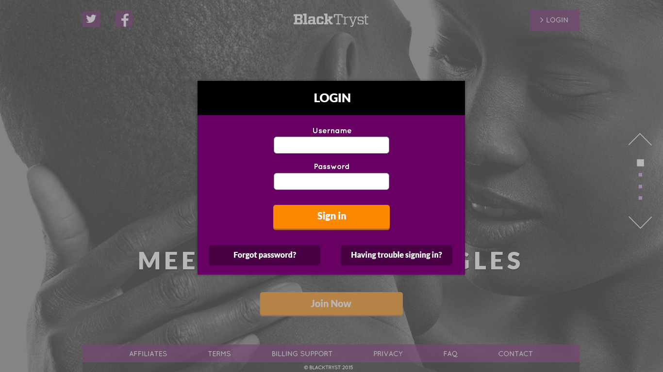 Website Landing Page – BlackTryst