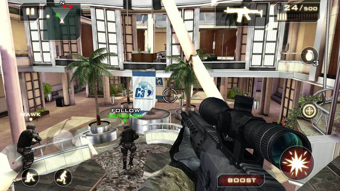 Modern Combat 4 - FPS mobile game - Gameplay HUD