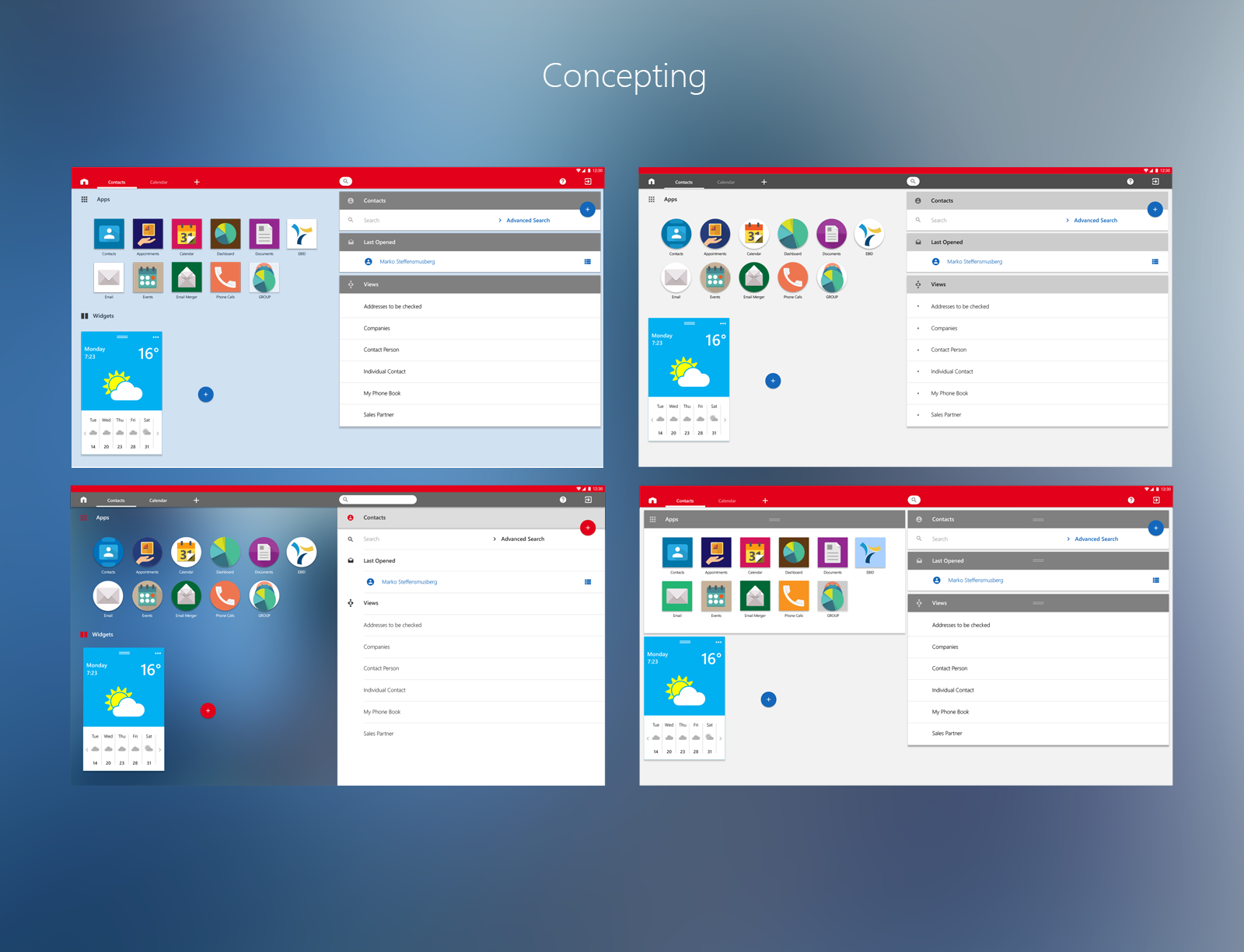 Browser App Icons and layout