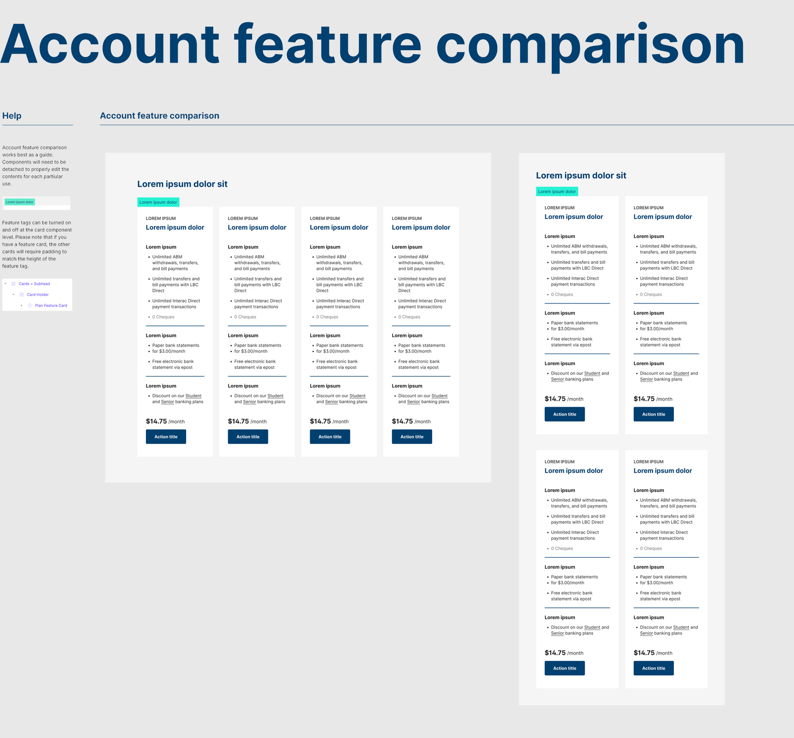 Account feature comparison module
