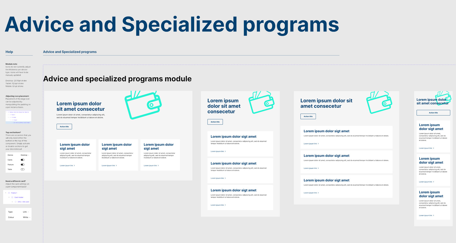 Advice and specialized programs module